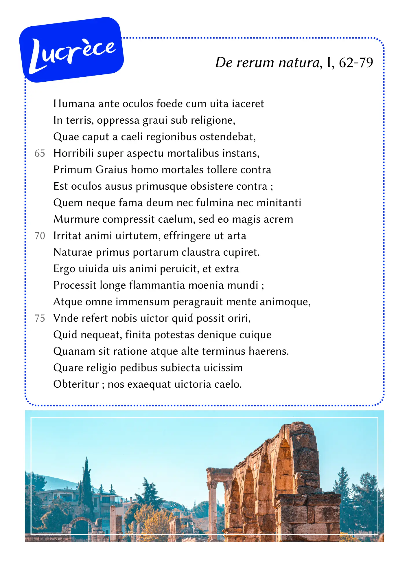 Lucrèce, Éloge d’Épicture